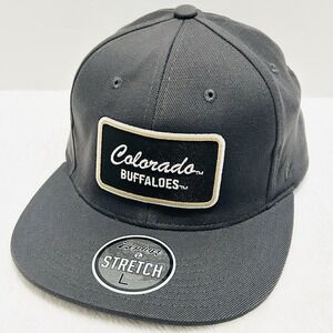 Zephyr Colorado Buffaloes Script Flat Hat Cap‎ Stretch Flex Large Charcoal NCAA